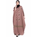 Designer Kaftan abaya with Handwork- Rose Golden